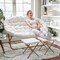 Flash Furniture Eleanor 56-in Folding Double Saucer Chair w/2 Folding Ottomans Ivory Faux Shearling w/Gold Frame FV-FDS-001-2FR-IV-SGD-GG - alternate 10